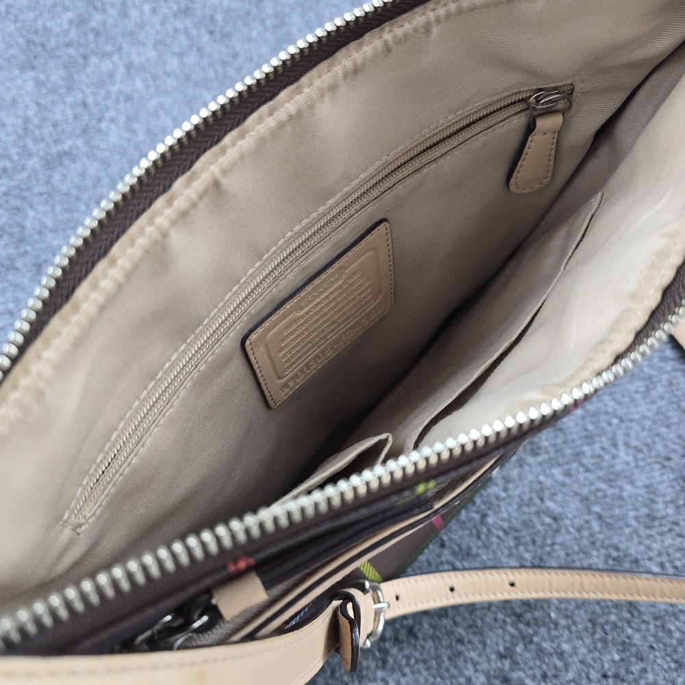 Coach Peyton Brown‎ Tattersall Plaid Crossbody Shoulder Bag F24387 - Picture 5 of 10